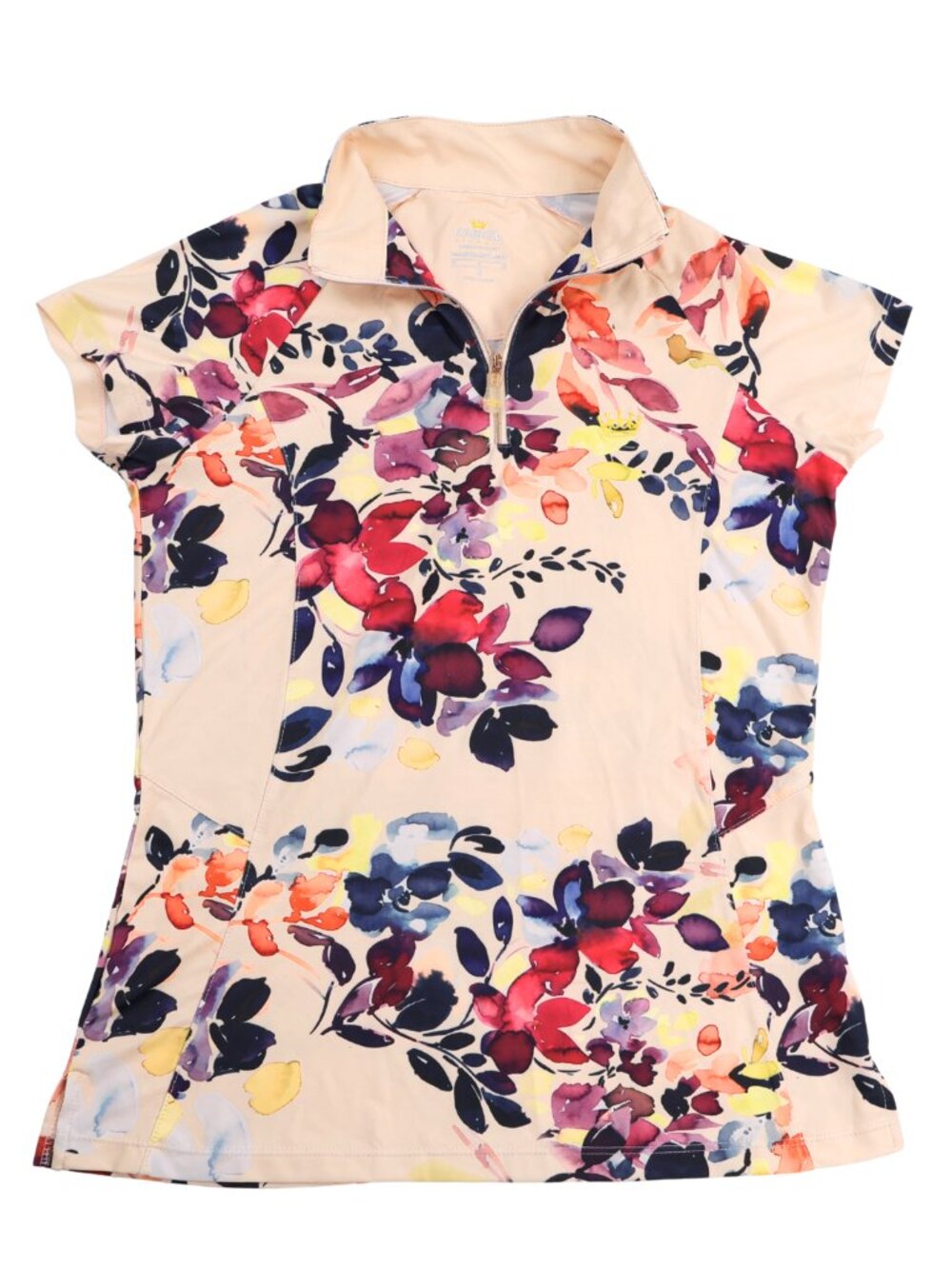 Kastel Denmark Floral Quarter Zip UPF Golf Top Medium Performance Shirt